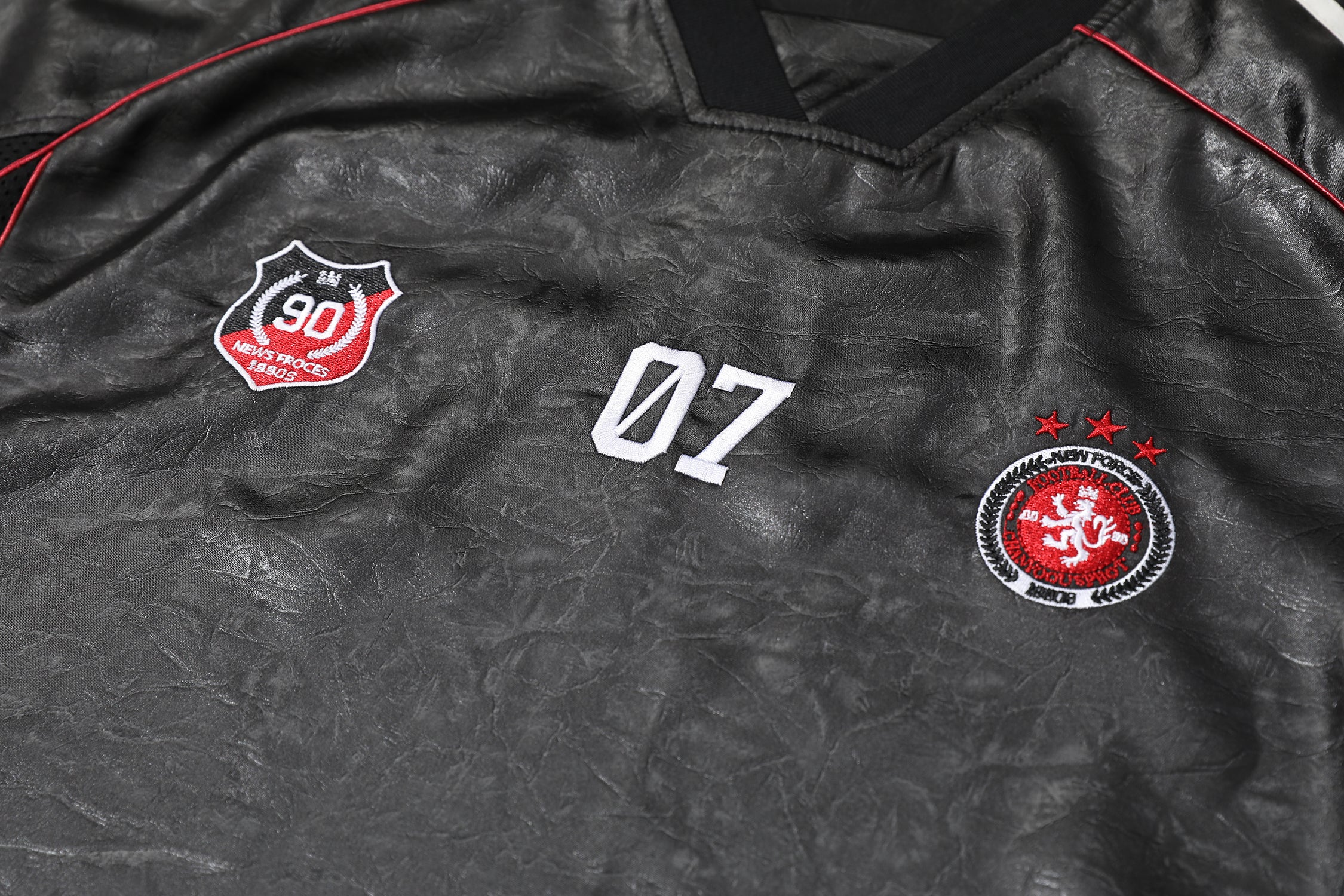 Men's Oversized Faux Leather Soccer Jersey