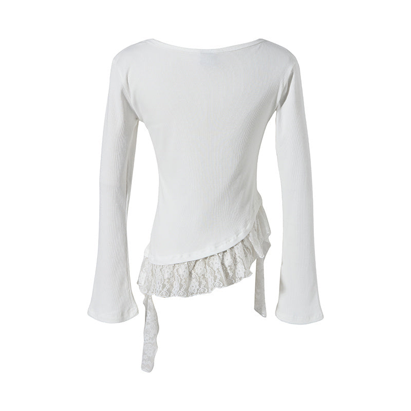 Butterfly Lace | Asymmetric Hem Printed Top