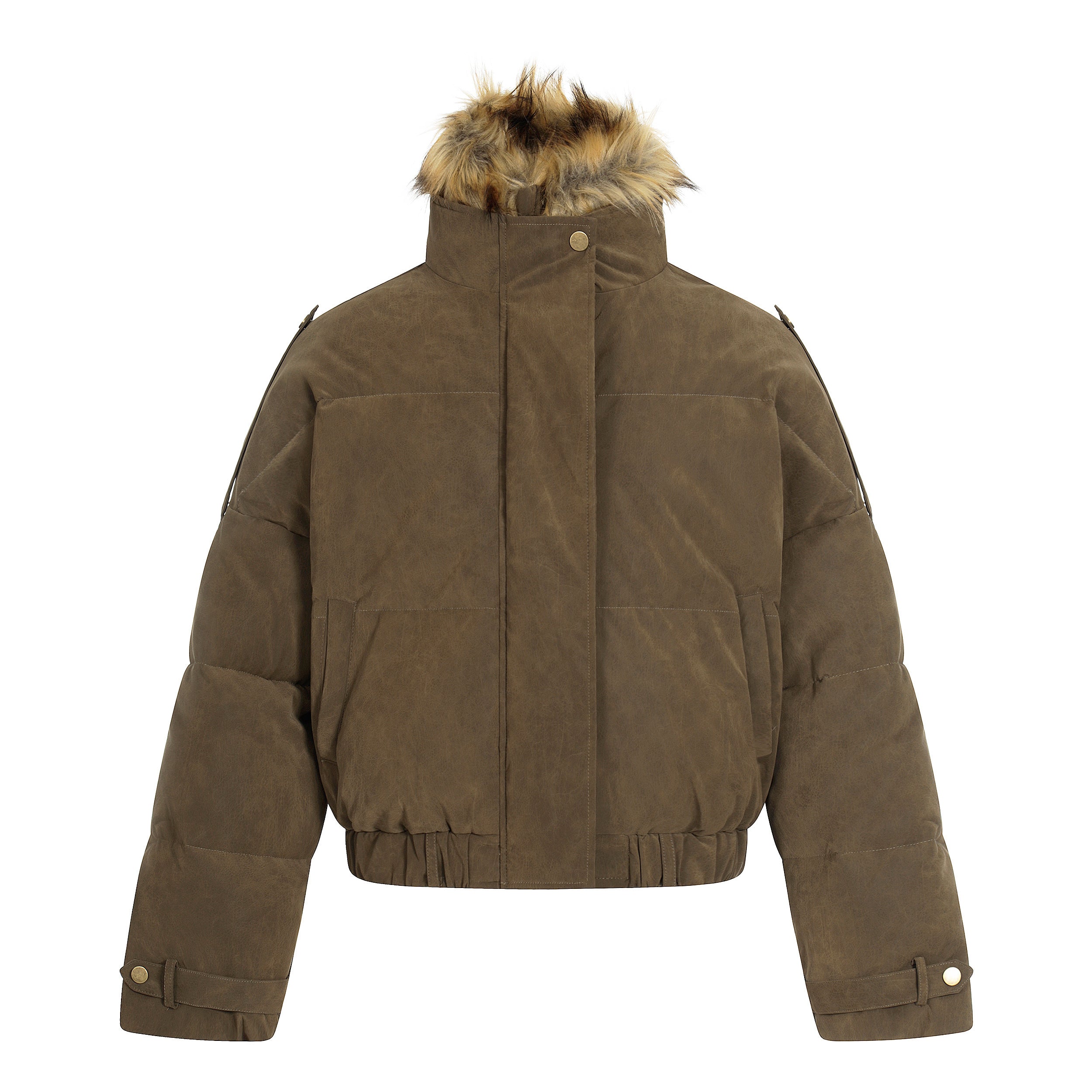Nordic Trail | Faux Suede Puffer with Fur Lining