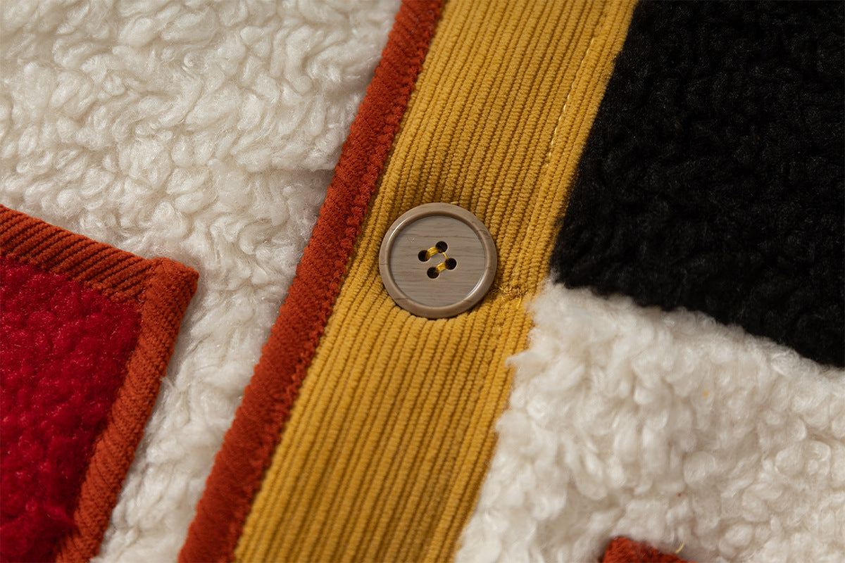 Color Blocking | Panel Fleece Coat