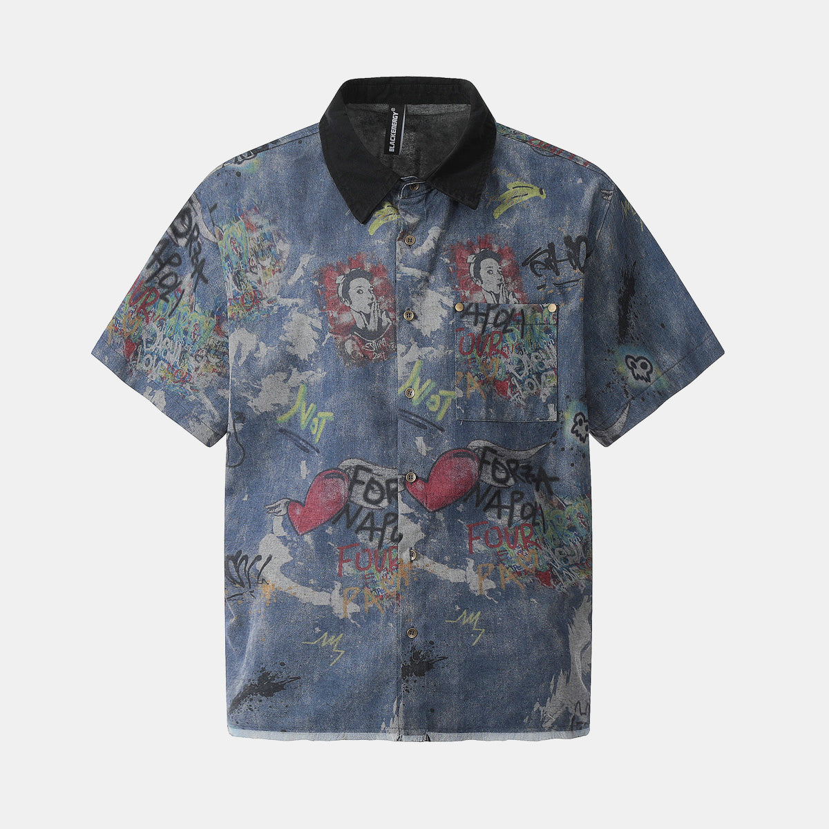 Vintage Graffiti | Denim Shirt - Santo