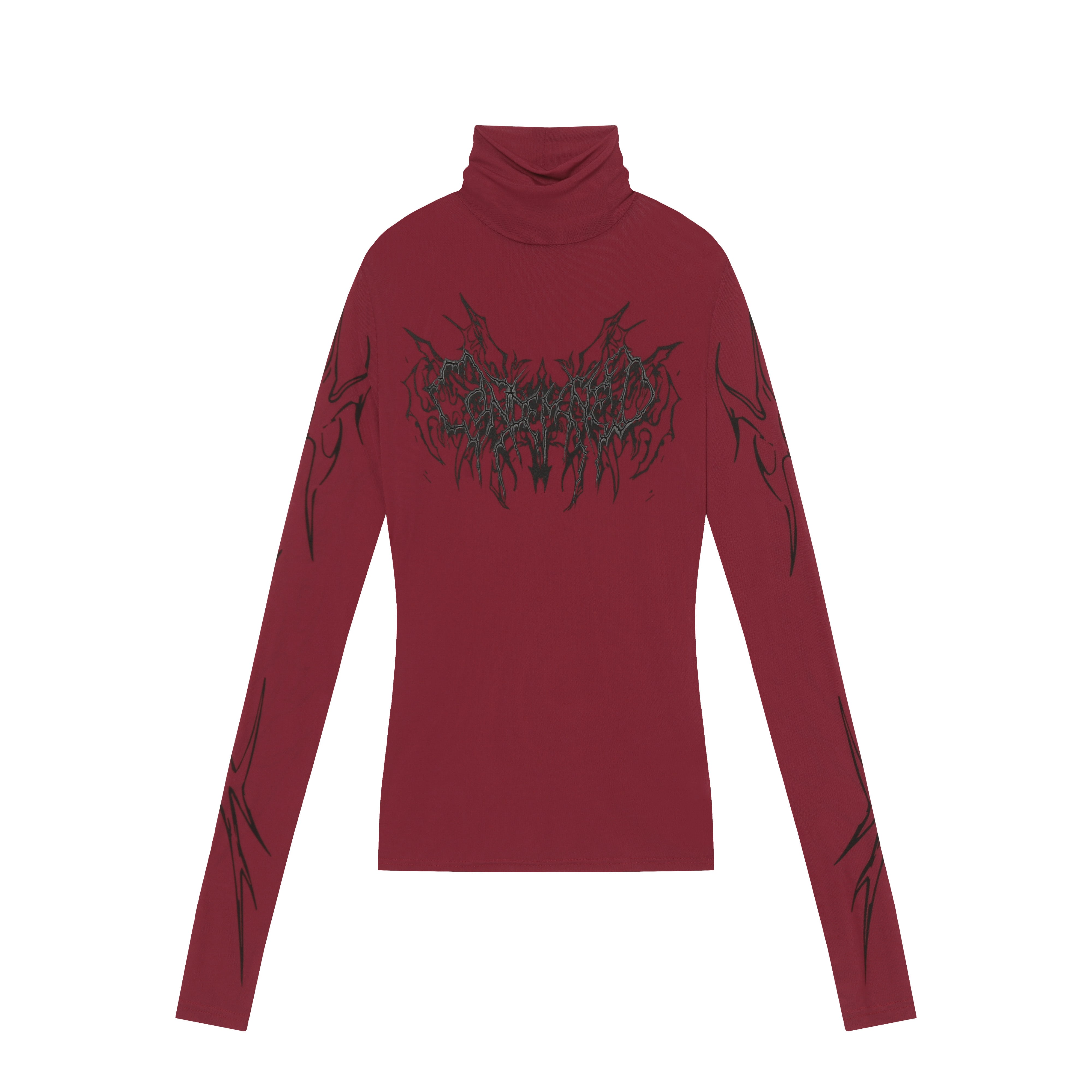 Streetwear Gothic Print | Turtleneck Sweatshirt - Santo