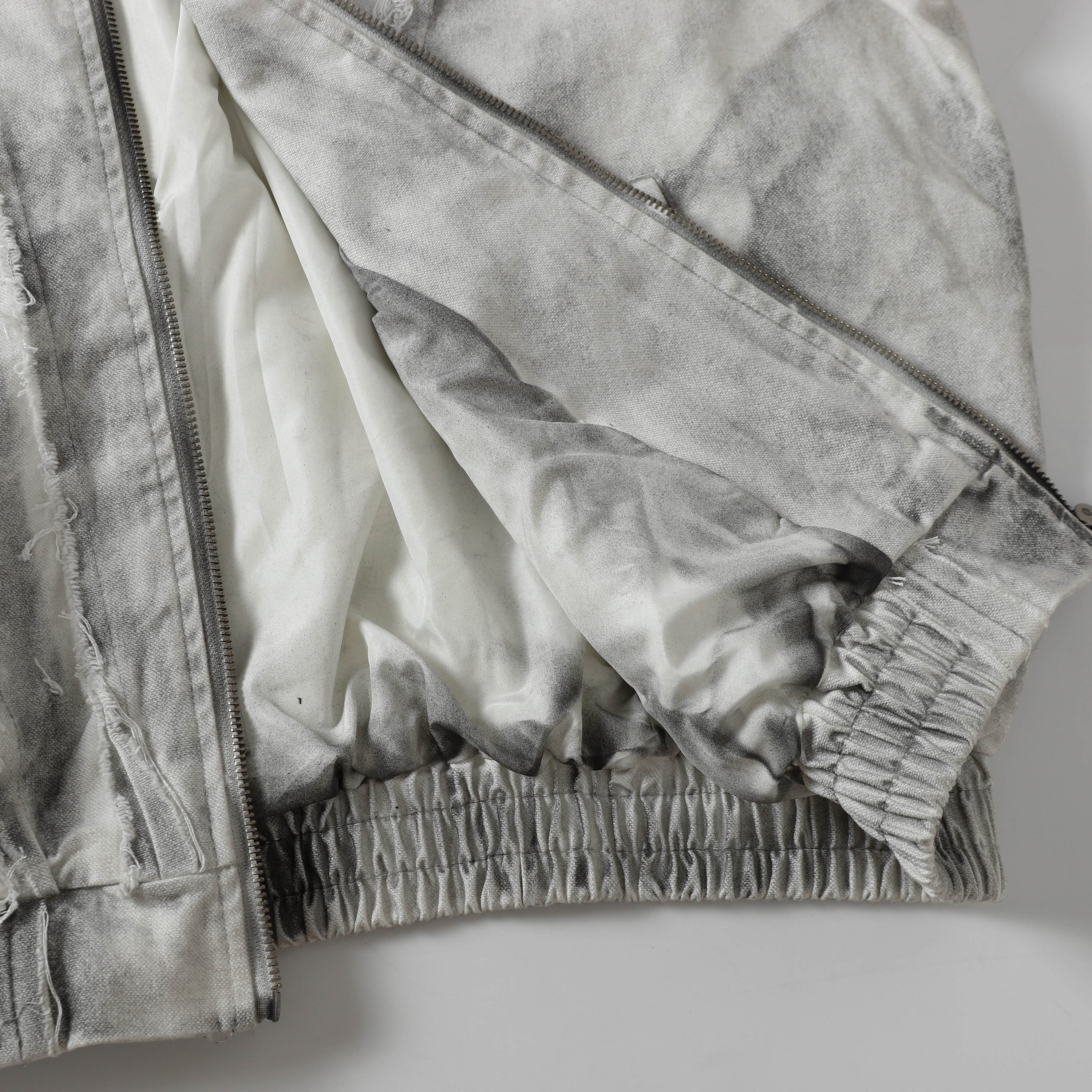 Washed Fray Edge | Hooded Jacket - Santo