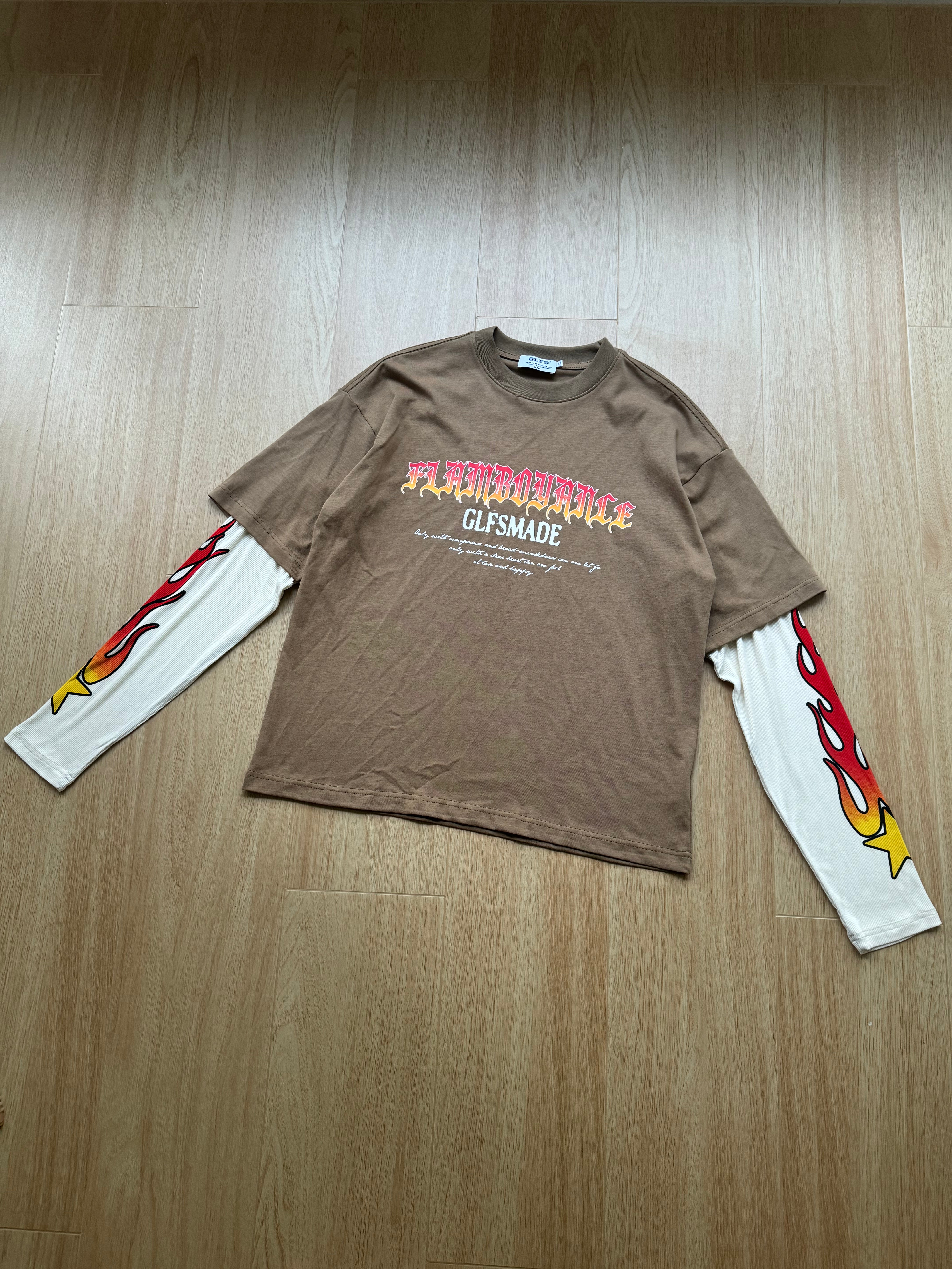 Vintage Flame Letter | Contrast Sweatshirt - Santo
