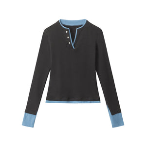 CONTRAST EDGE | Color-Trim Henley Duo