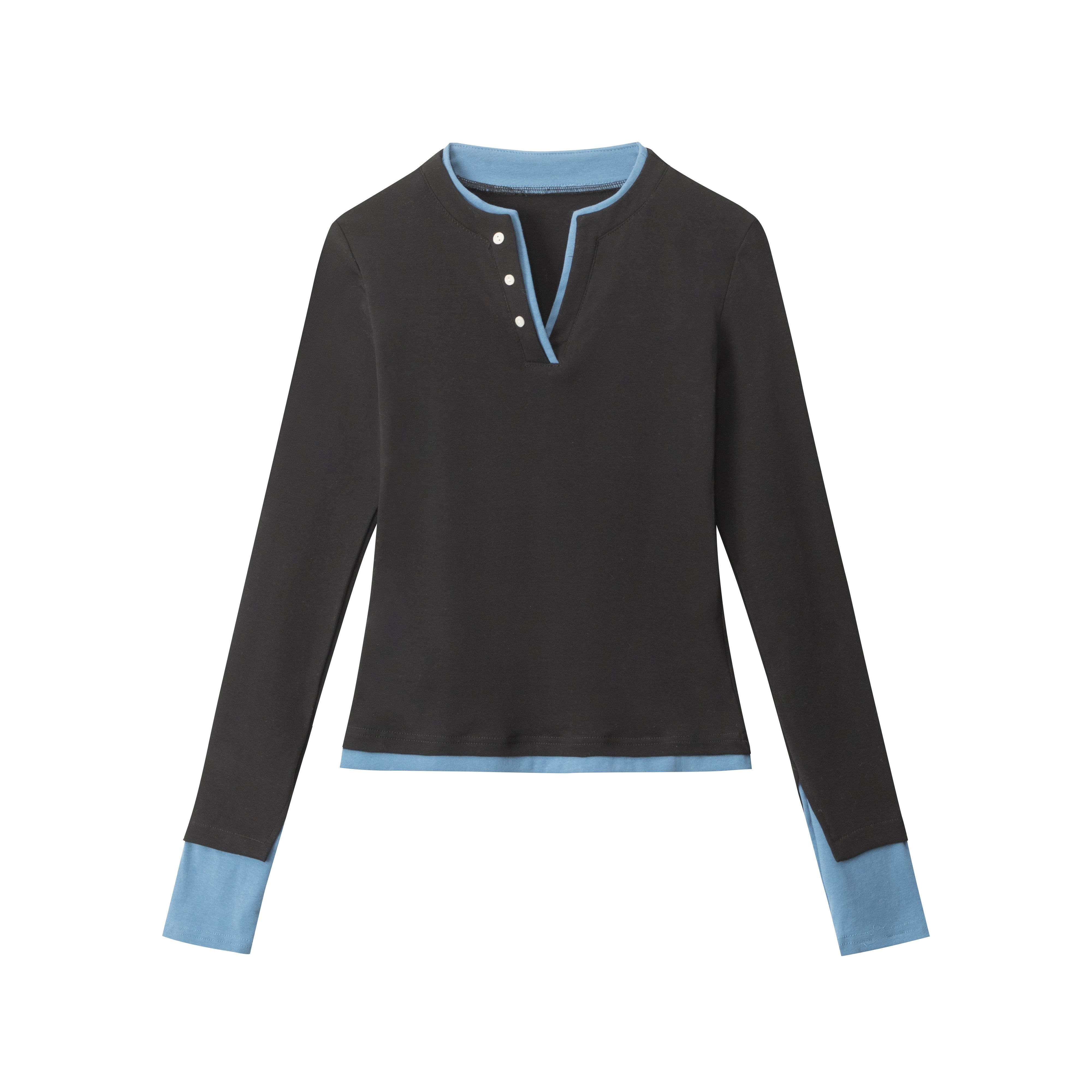 CONTRAST EDGE | Color-Trim Henley Duo