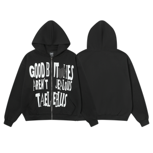 Rhinestone Heart | Zip-Up Hoodie - Santo