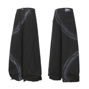 Chain Print | Baggy Jeans - Santo