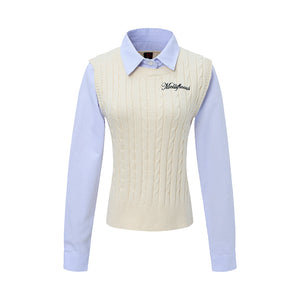 Layer Knit | Preppy Shirt Vest Combo