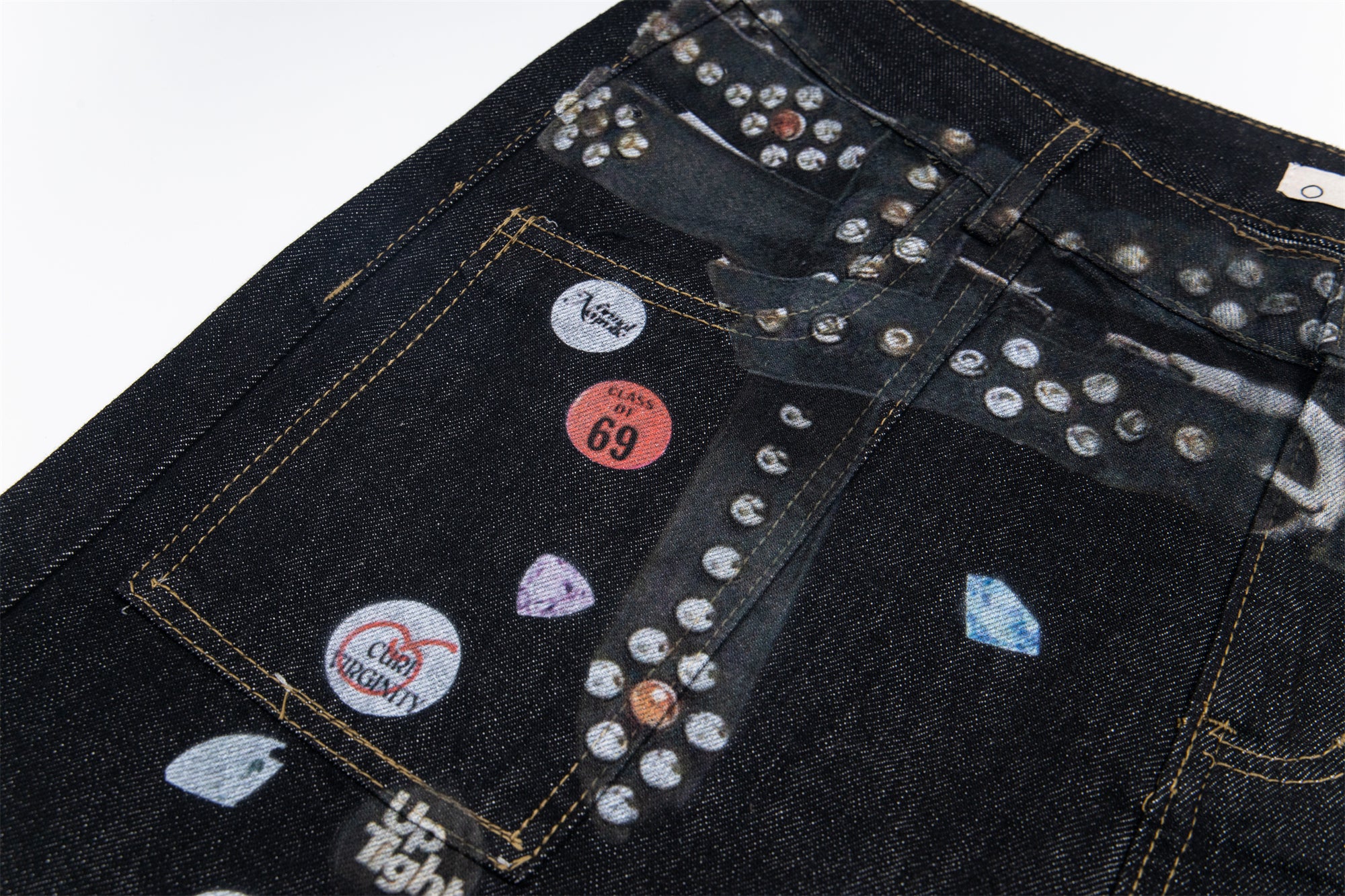 Studded Patchwork | Denim Jeans - Santo