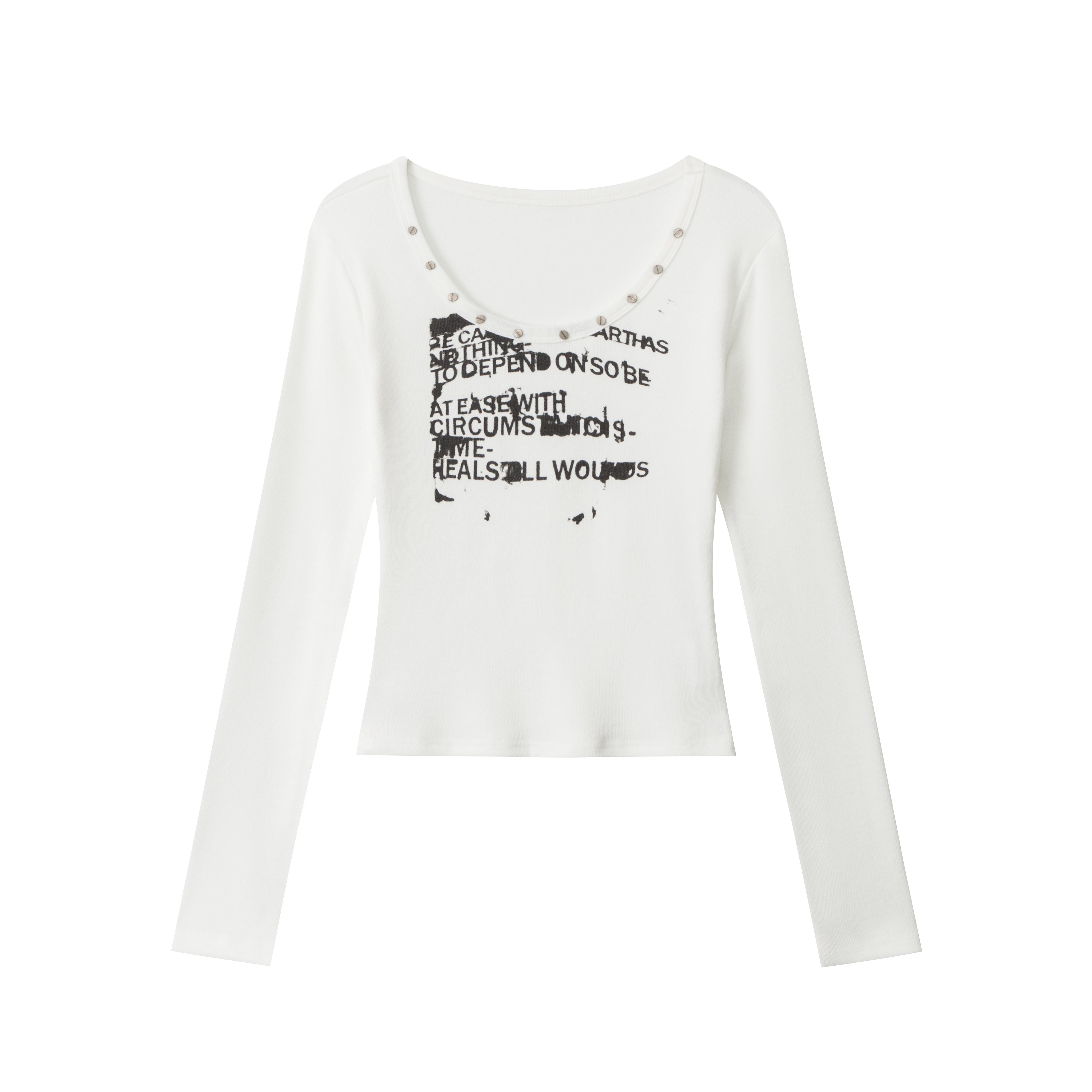 STUDDED SCRIPT | Graphic Scoop-Neck Set