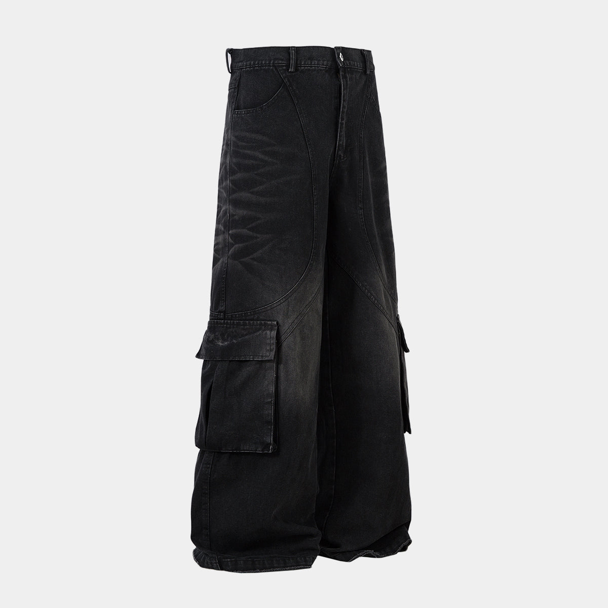 Distressed Multi-Pocket | Washed Jeans