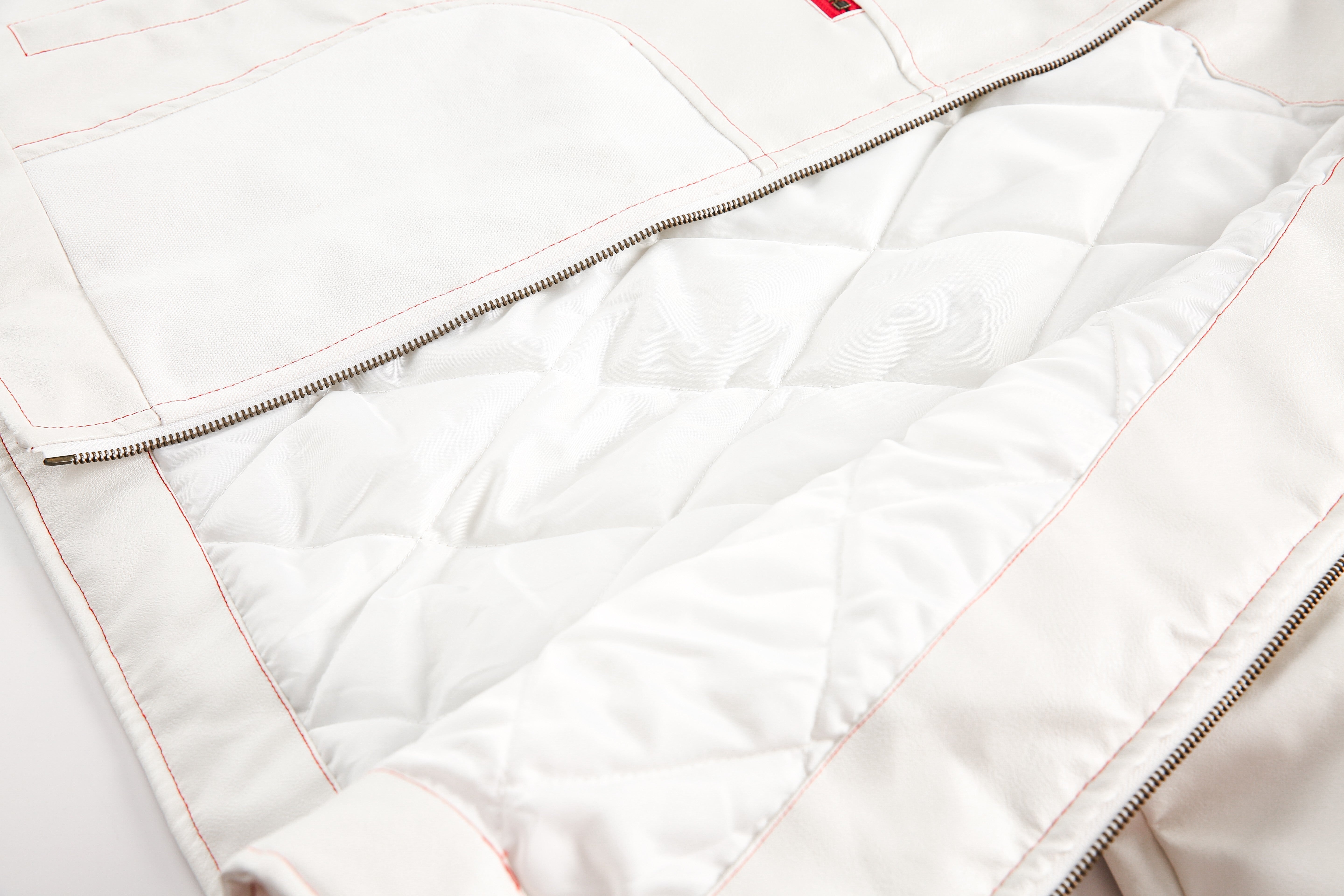 Race Zone | Moto-Inspired White Zip Jacket