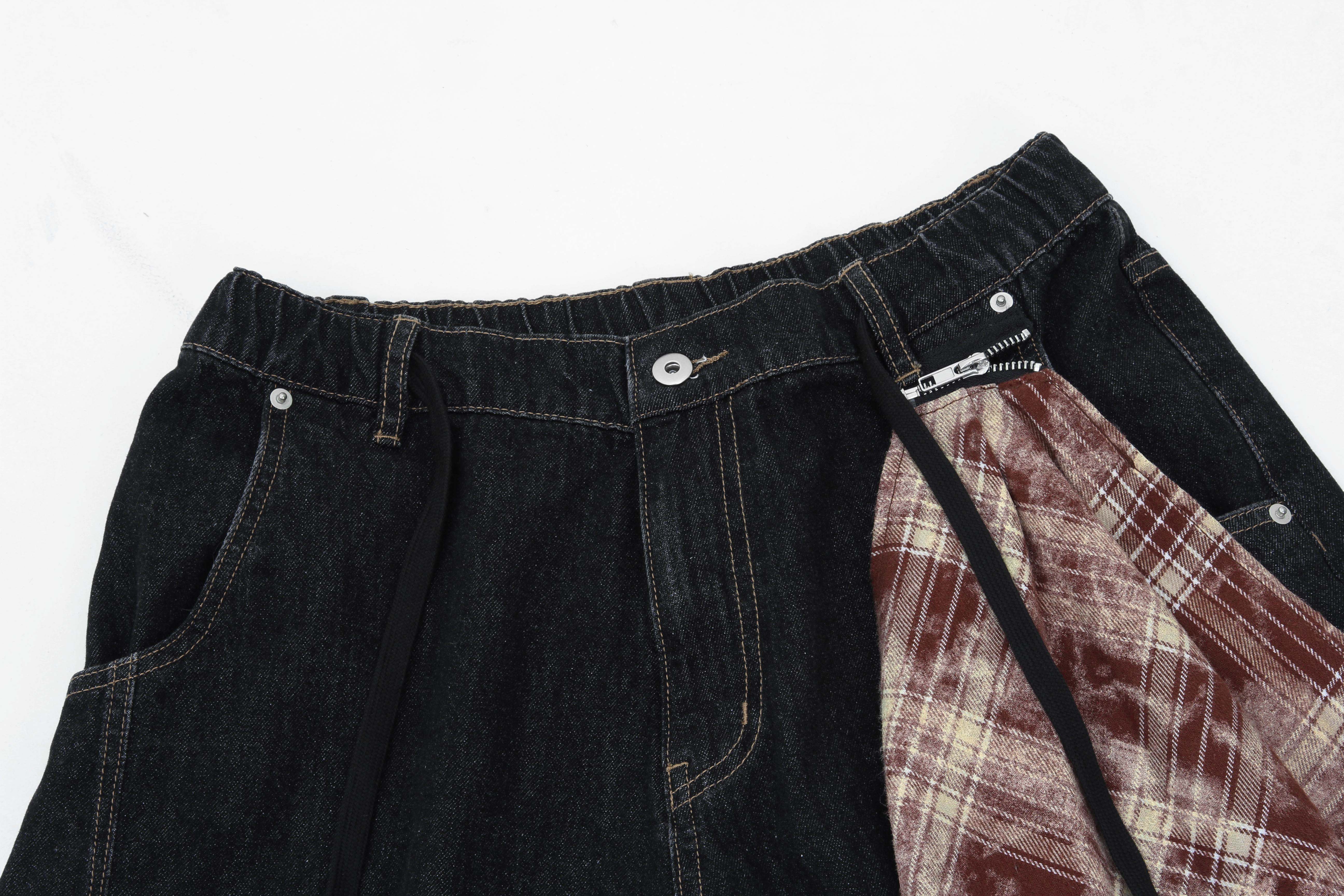 Denim Shorts | Bandana Detail Wide-Leg Style