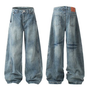 Washed Wide Leg | Vintage Denim Jeans - Santo