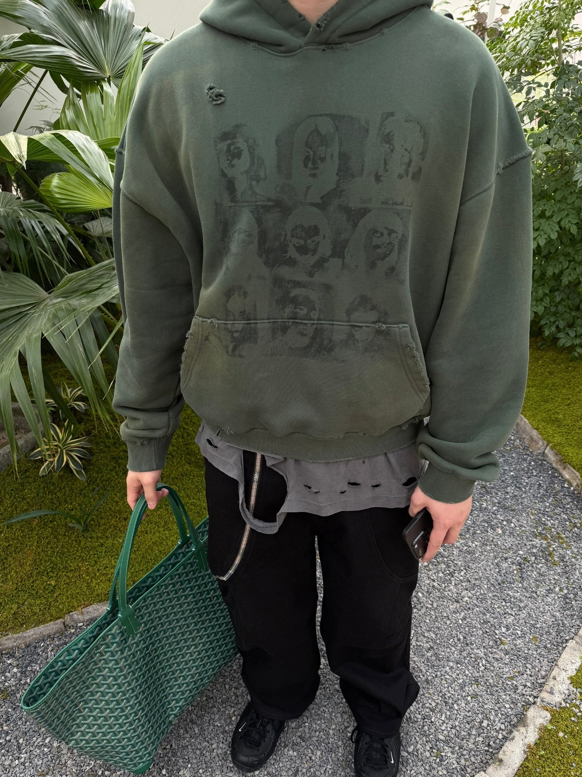 Vintage Distressed | Green Hoodie