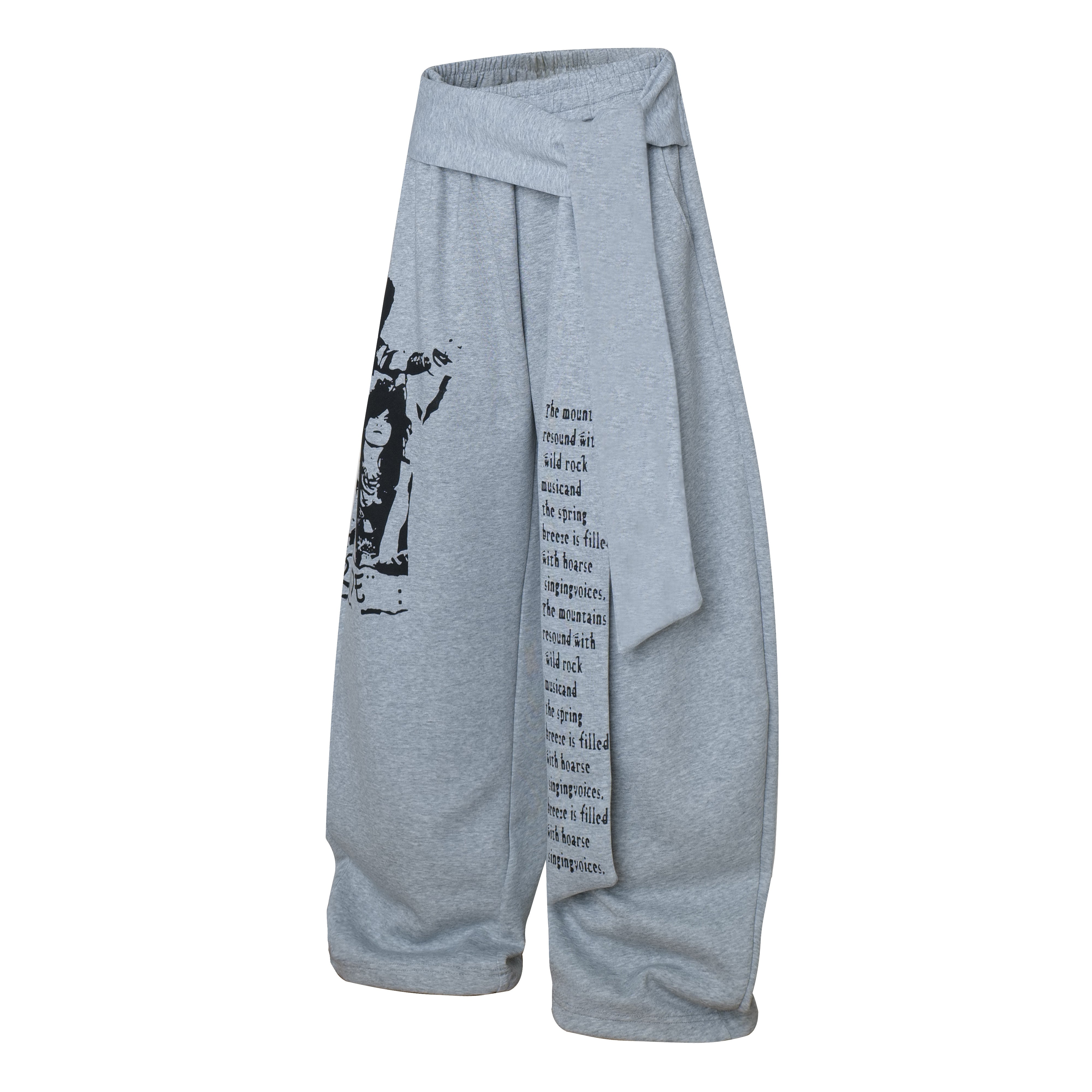 Stage Riot | Wide-Leg Printed Drawstring Pants
