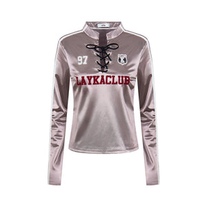 Lace-Up Club | Satin Sports Jersey Top