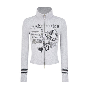 Union Print | Zip-Up Moto Graphic Top