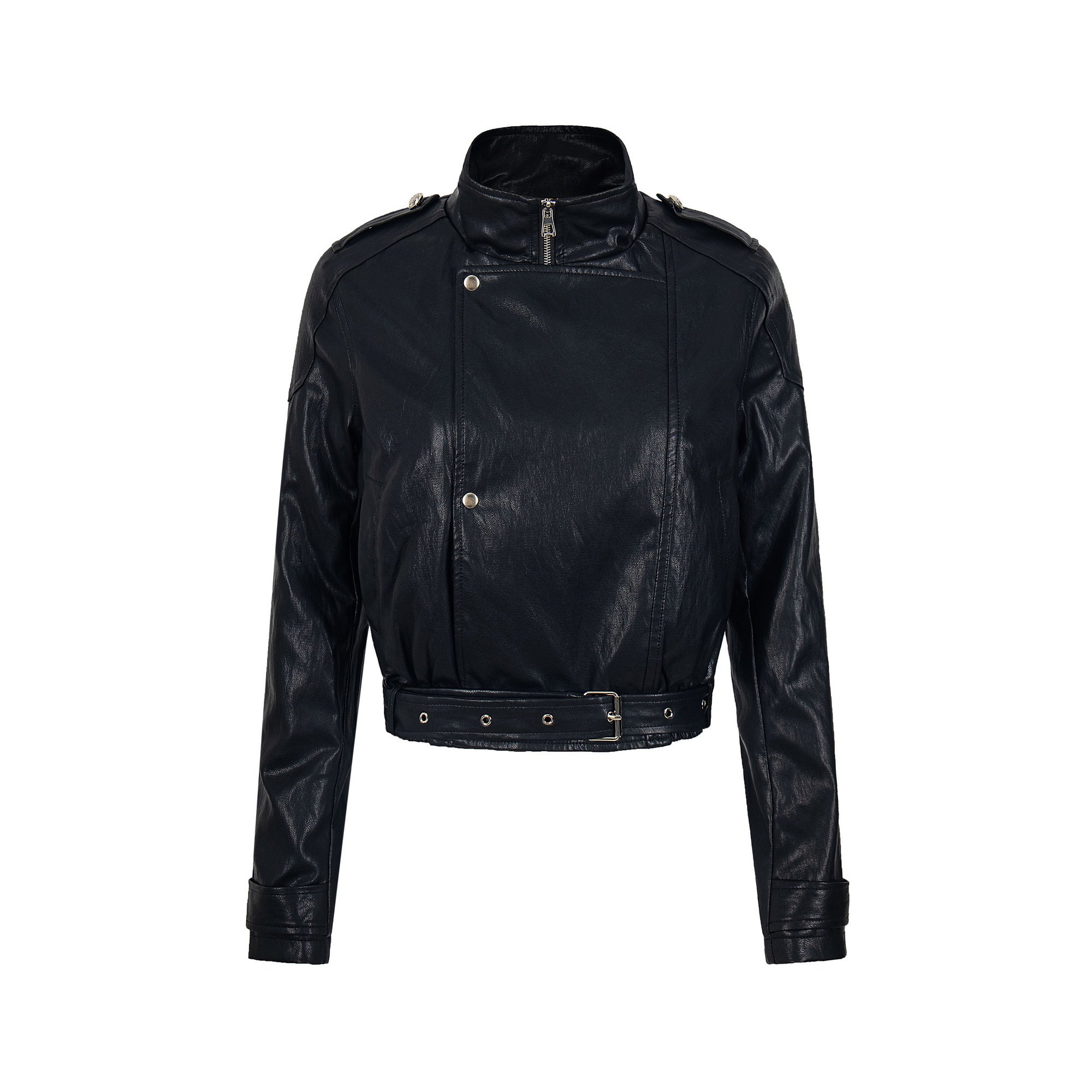 Street Rebel | Belted Faux Leather Moto Jacket