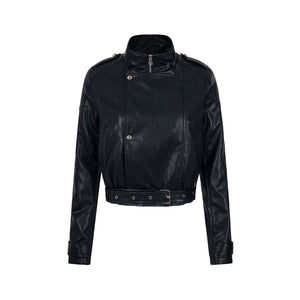 Street Rebel | Belted Faux Leather Moto Jacket