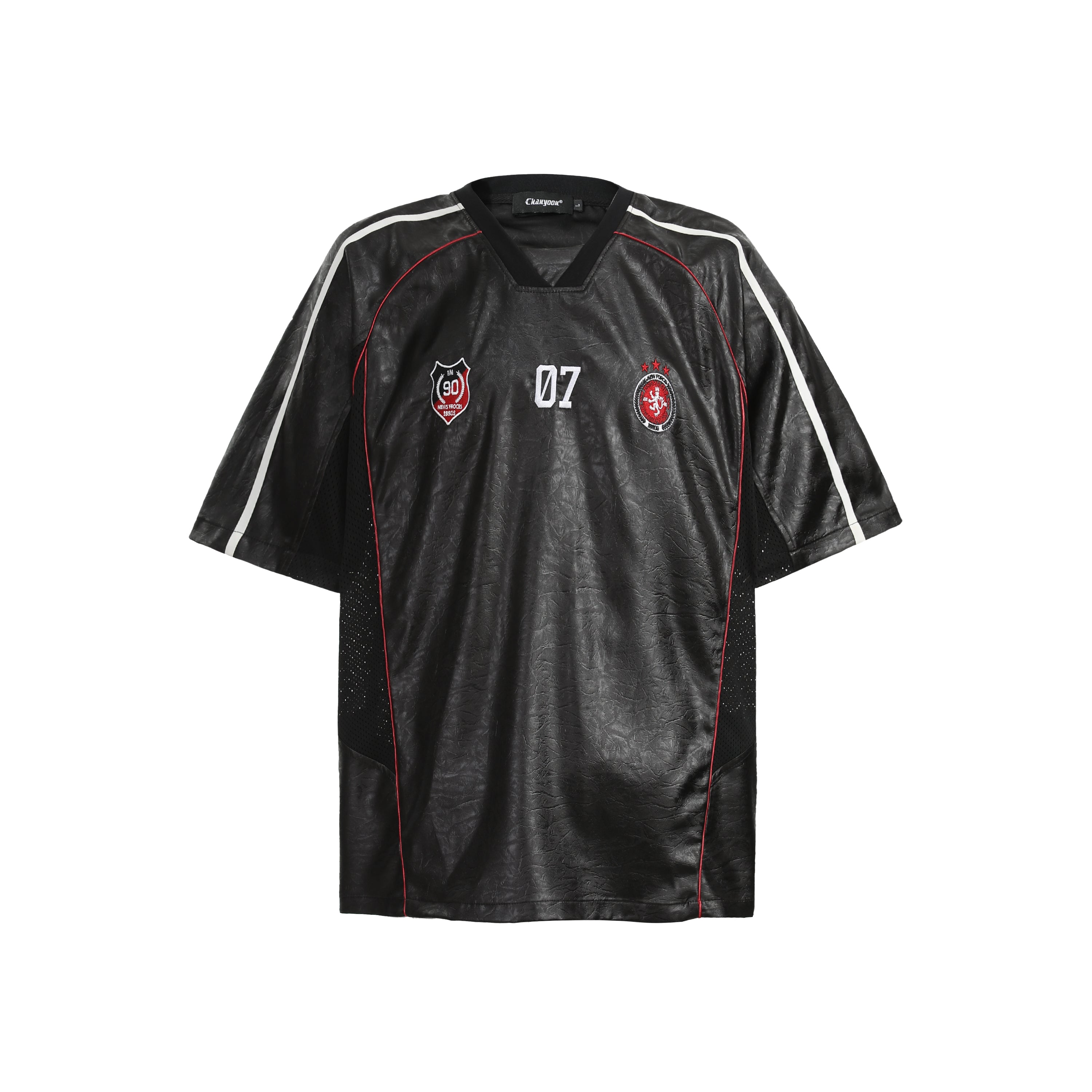 Men's Oversized Faux Leather Soccer Jersey