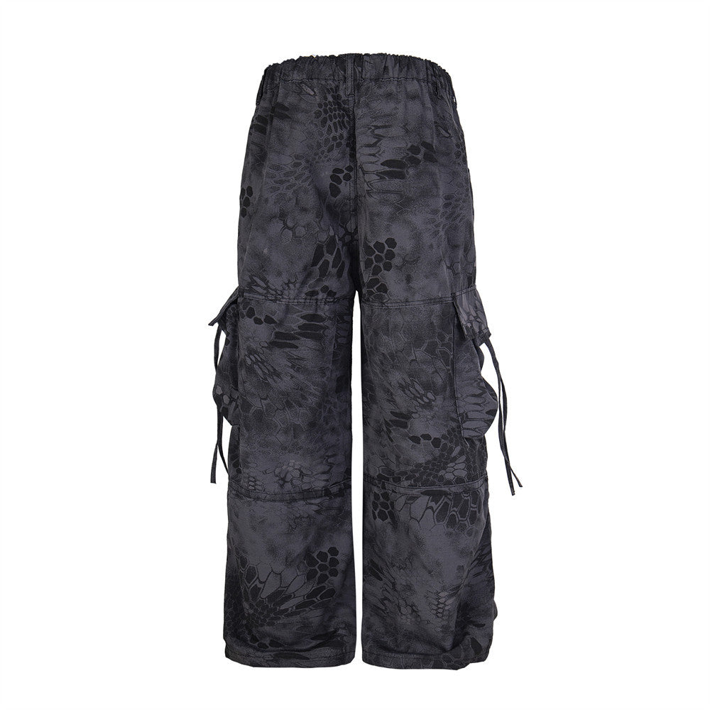 Men's Oversized Cargo Trousers | Camo Print