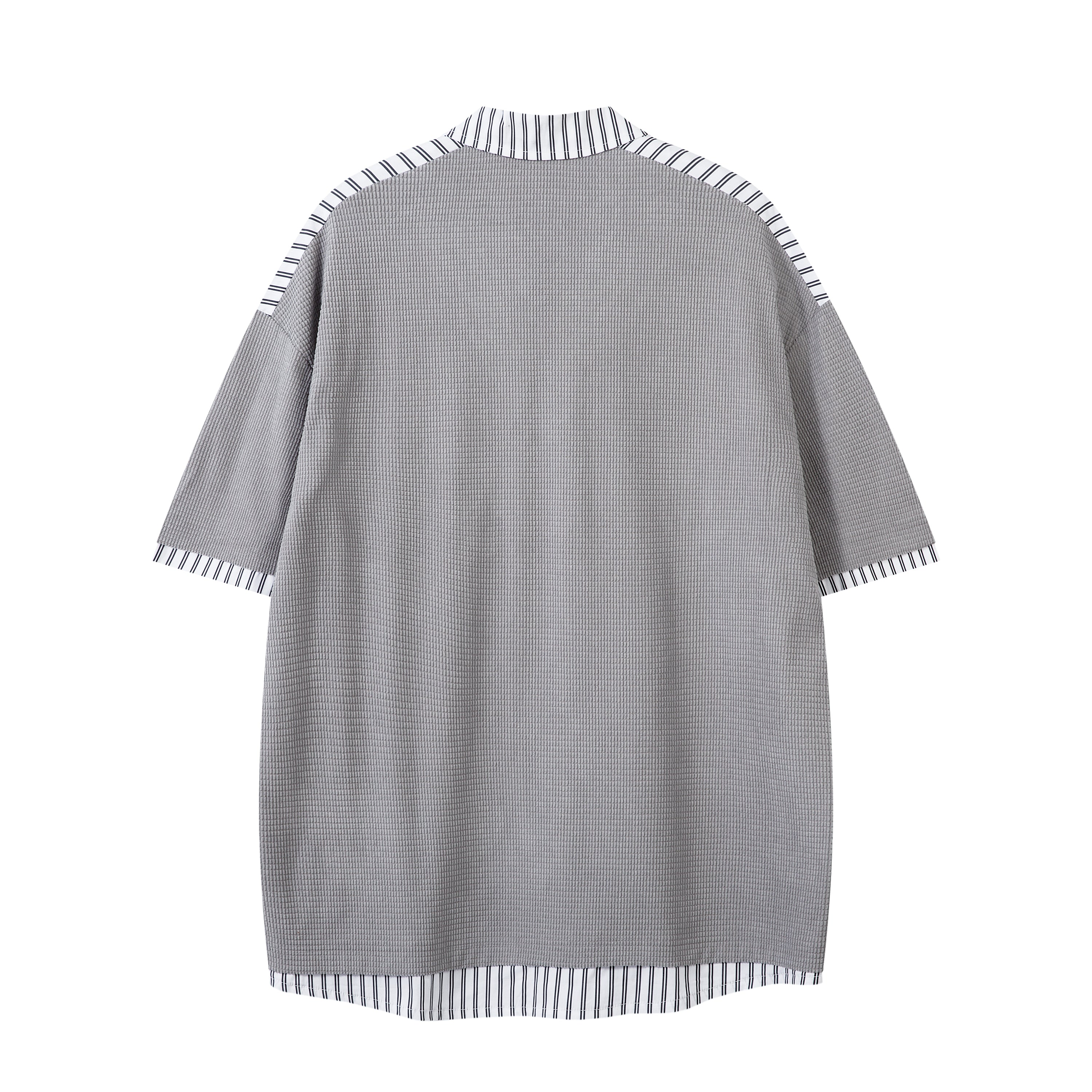 Men's Oversized T-Shirt | Striped Polo Collar