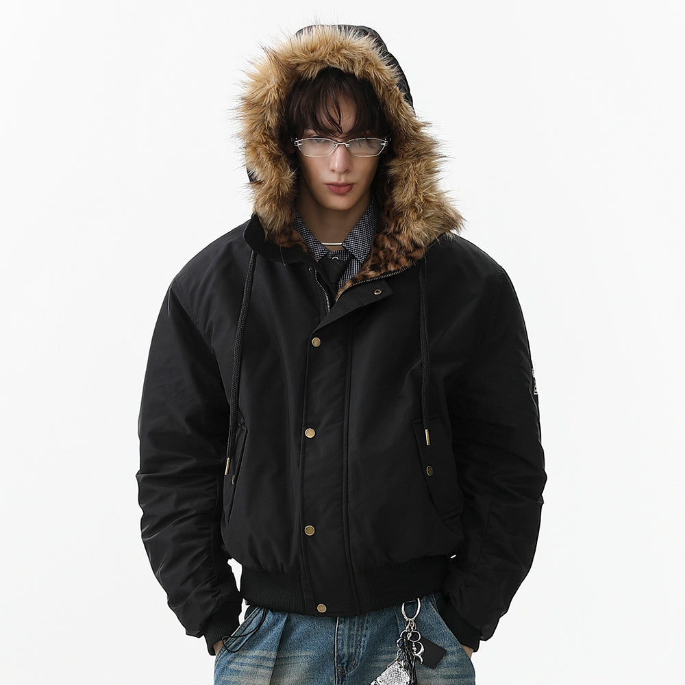 Leopard Fleece | Badge Bomber Jacket