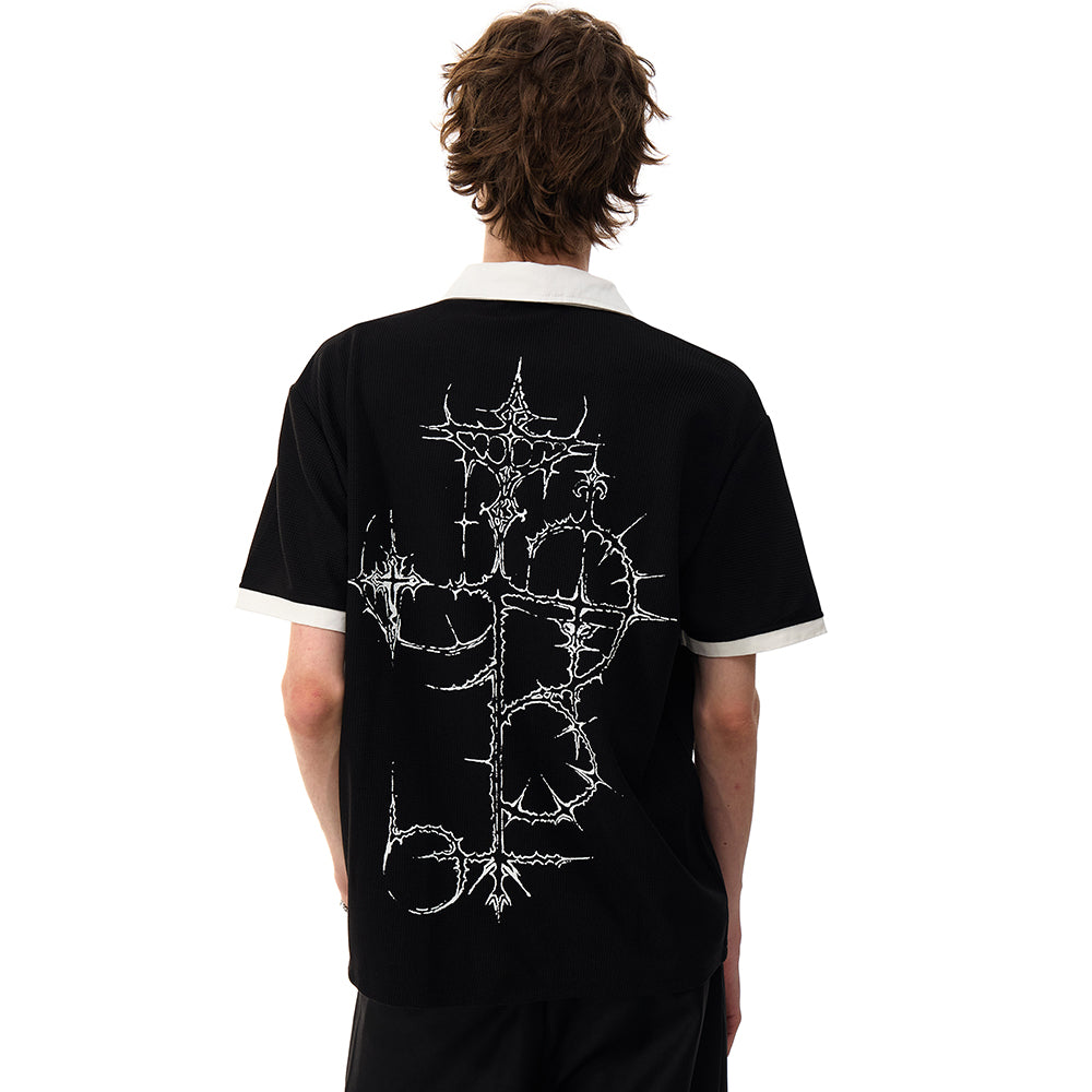 Unisex Oversized Polo T-Shirt | Retro Graphic Print