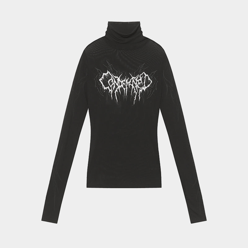Streetwear Gothic Print | Turtleneck Sweatshirt - Santo