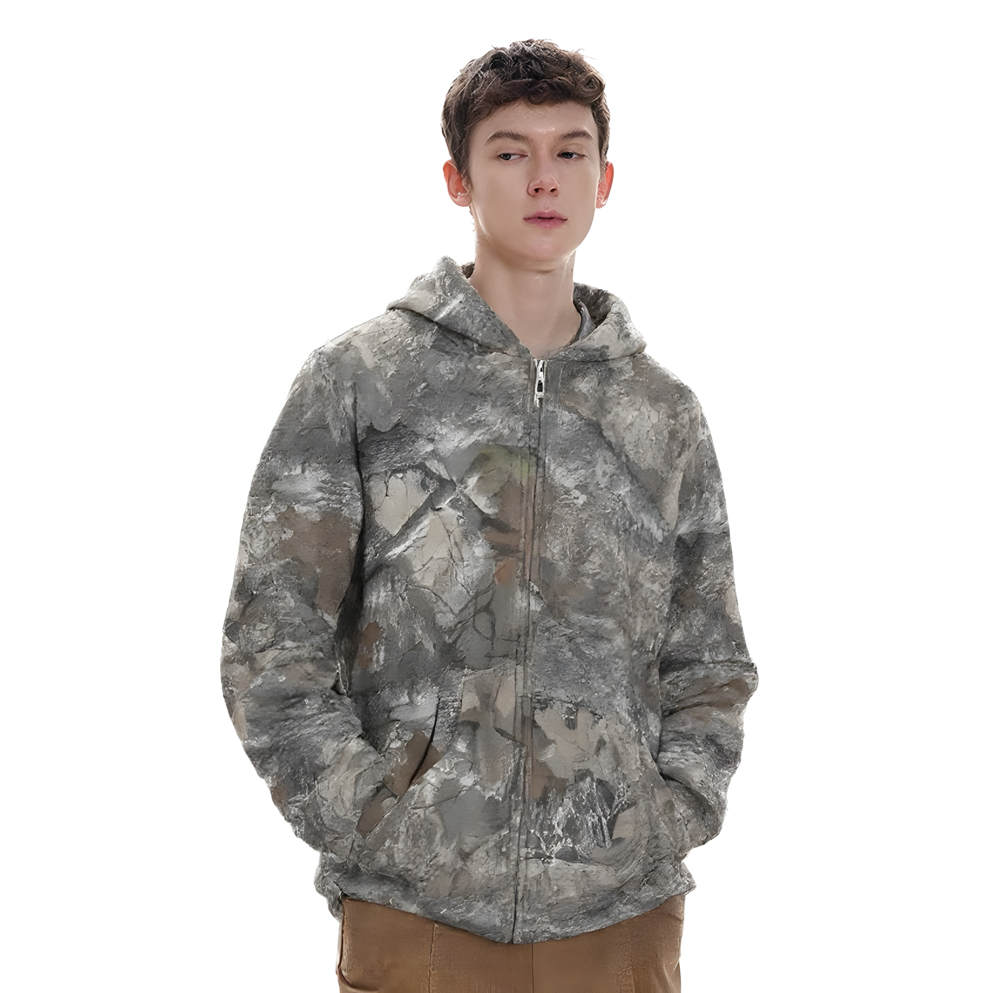 Woodland Spirit | Camouflage Zip-Up Hoodie - Santo