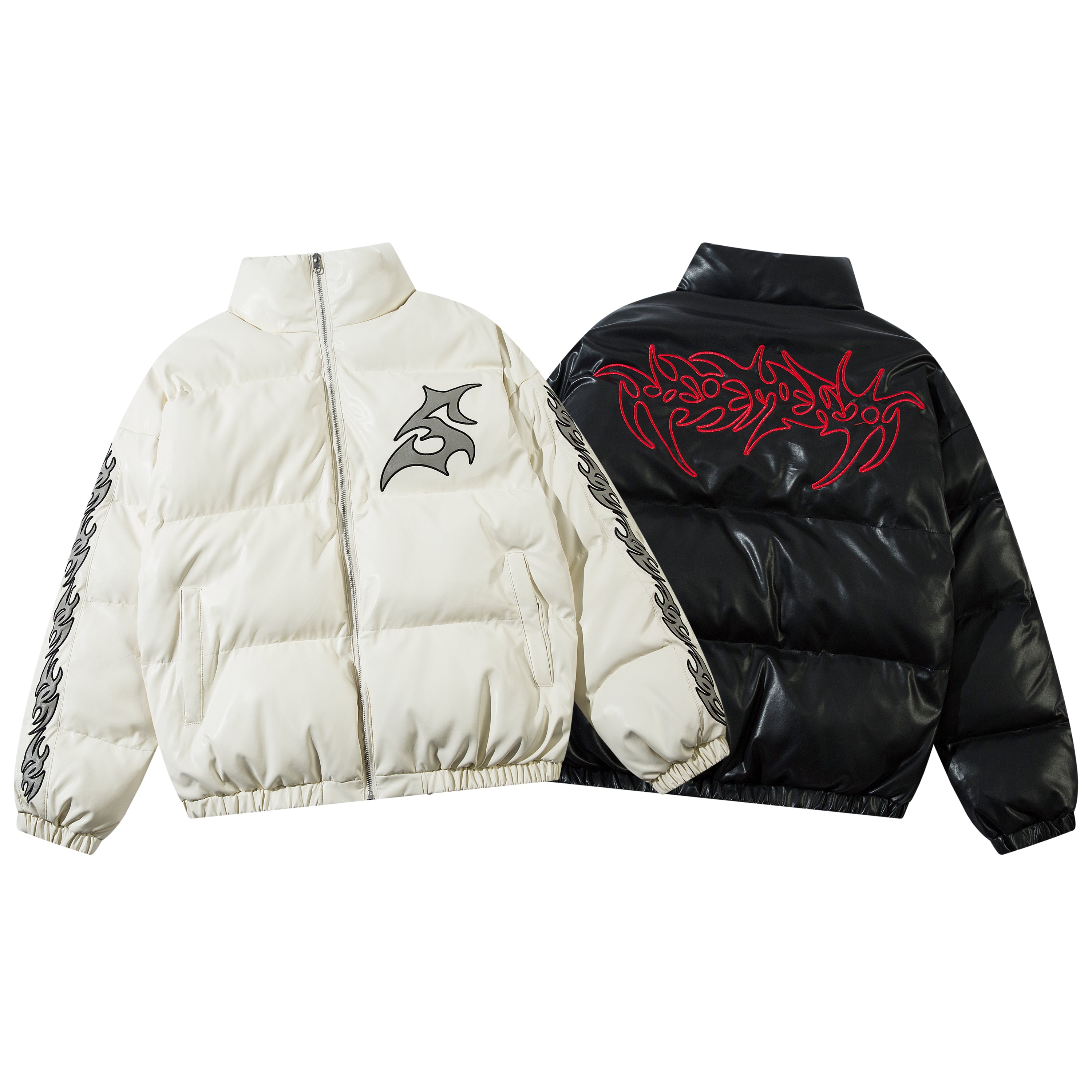 Flame | Shiny Graphic Puffer - Santo
