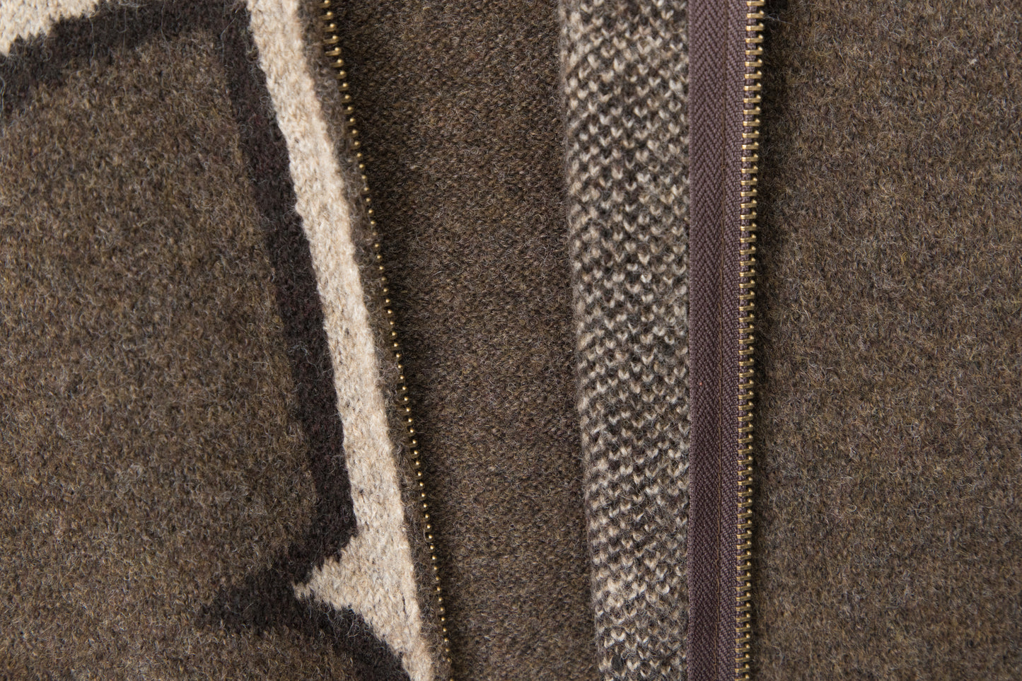 Center Cross | Grunge Wool Zip-Up Sweater