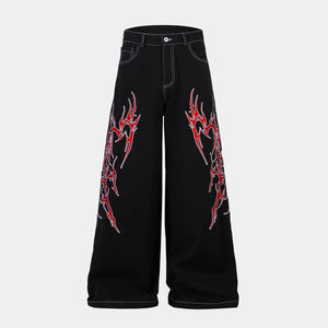 Flame Graphic | Baggy Jeans - Santo