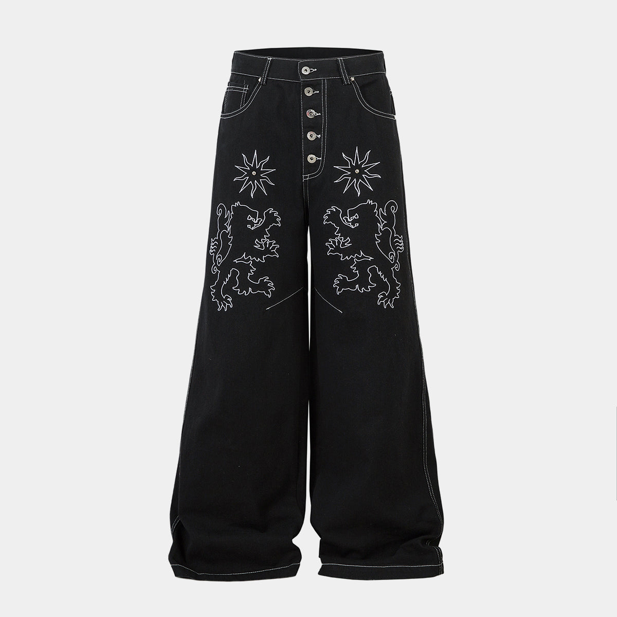 Royal Sigil Embroidery | Denim Jeans - Santo