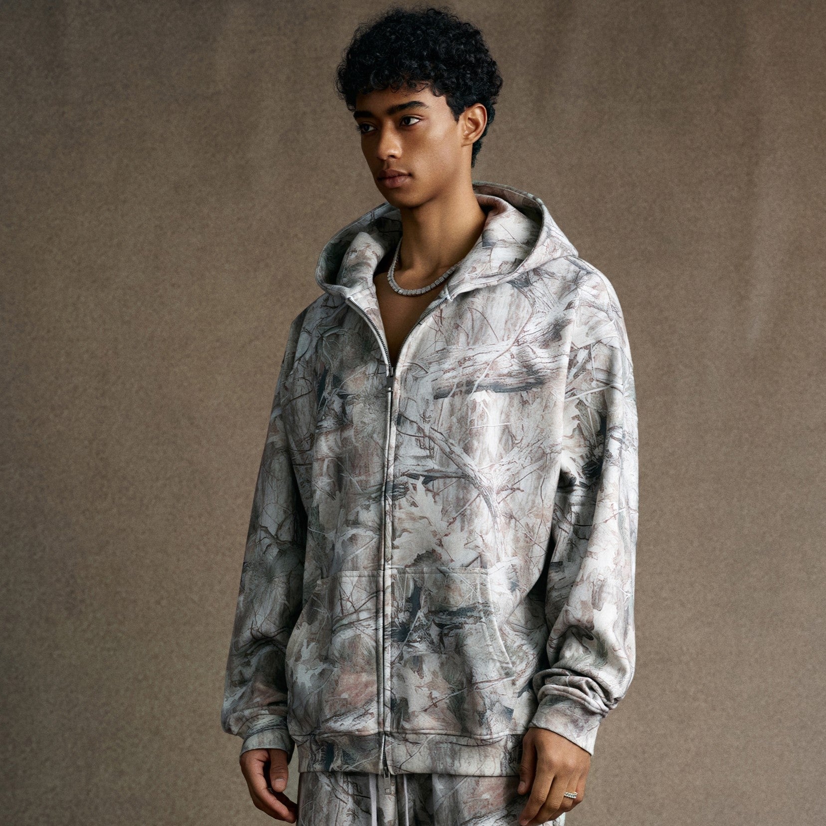 Forest Camo | Oversized Zip-Up Hoodie - Santo