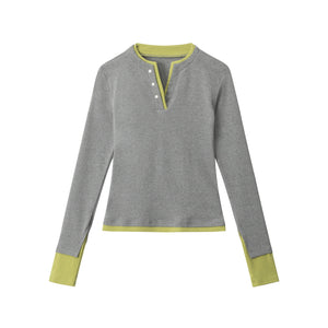 CONTRAST EDGE | Color-Trim Henley Duo