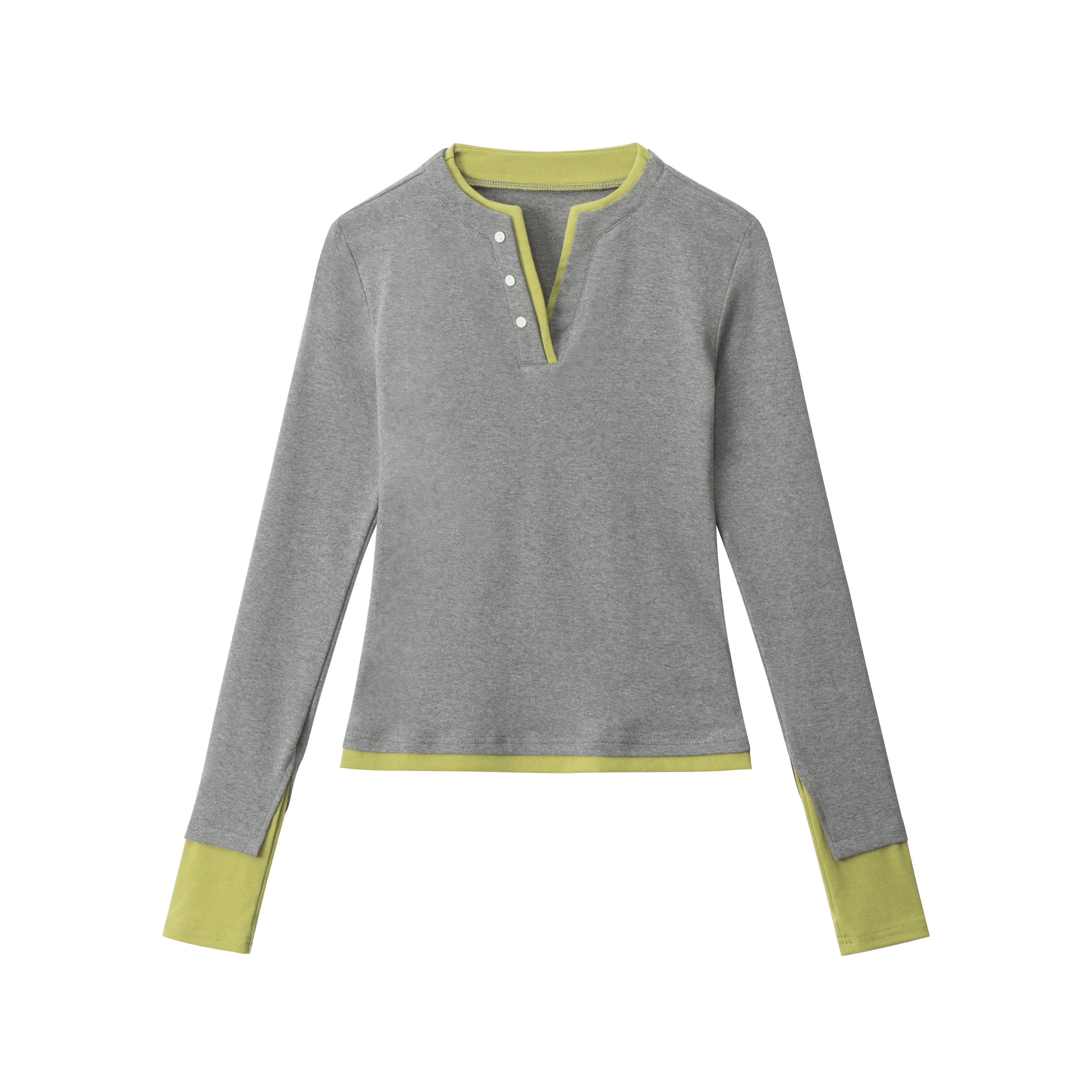 CONTRAST EDGE | Color-Trim Henley Duo