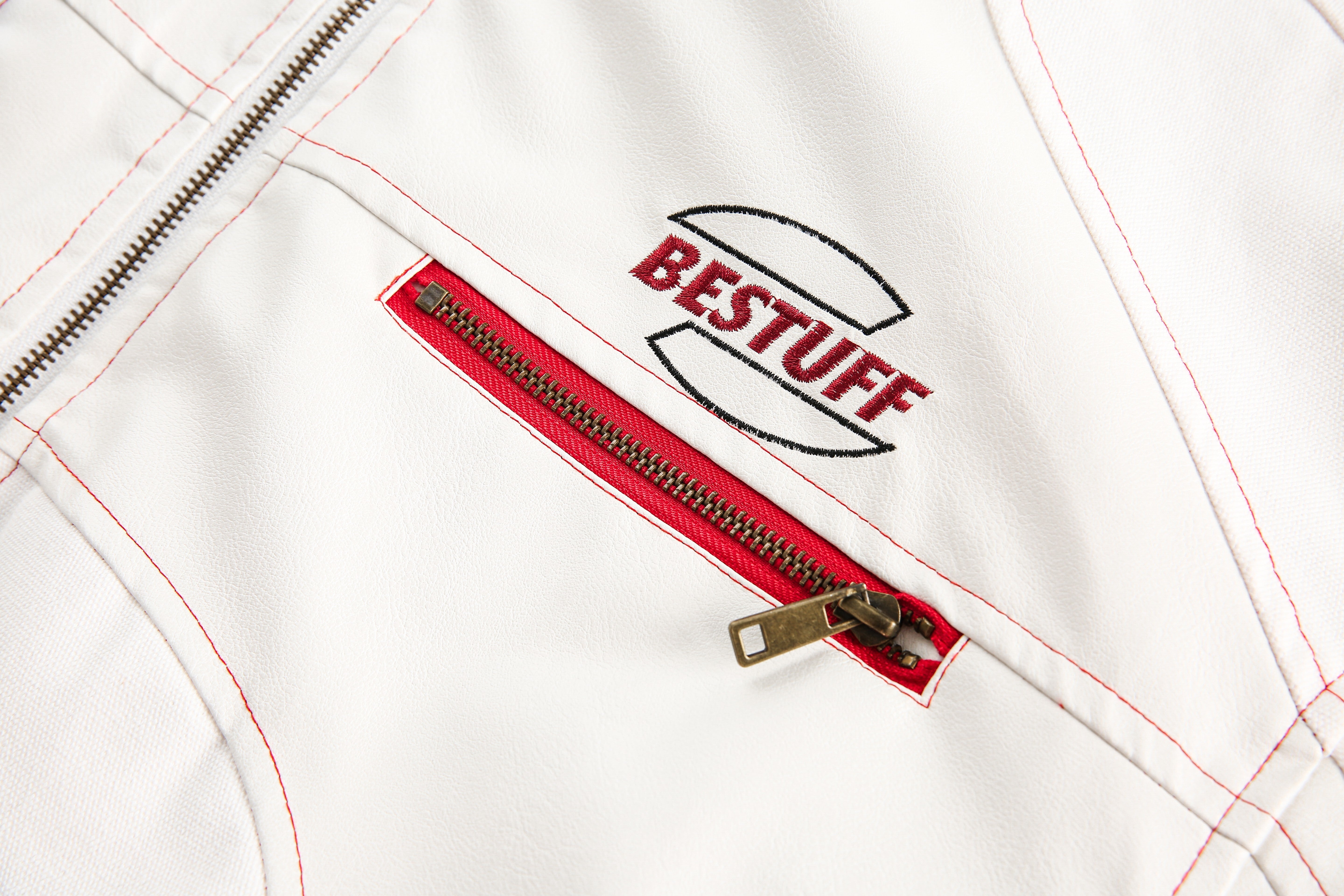 Race Zone | Moto-Inspired White Zip Jacket