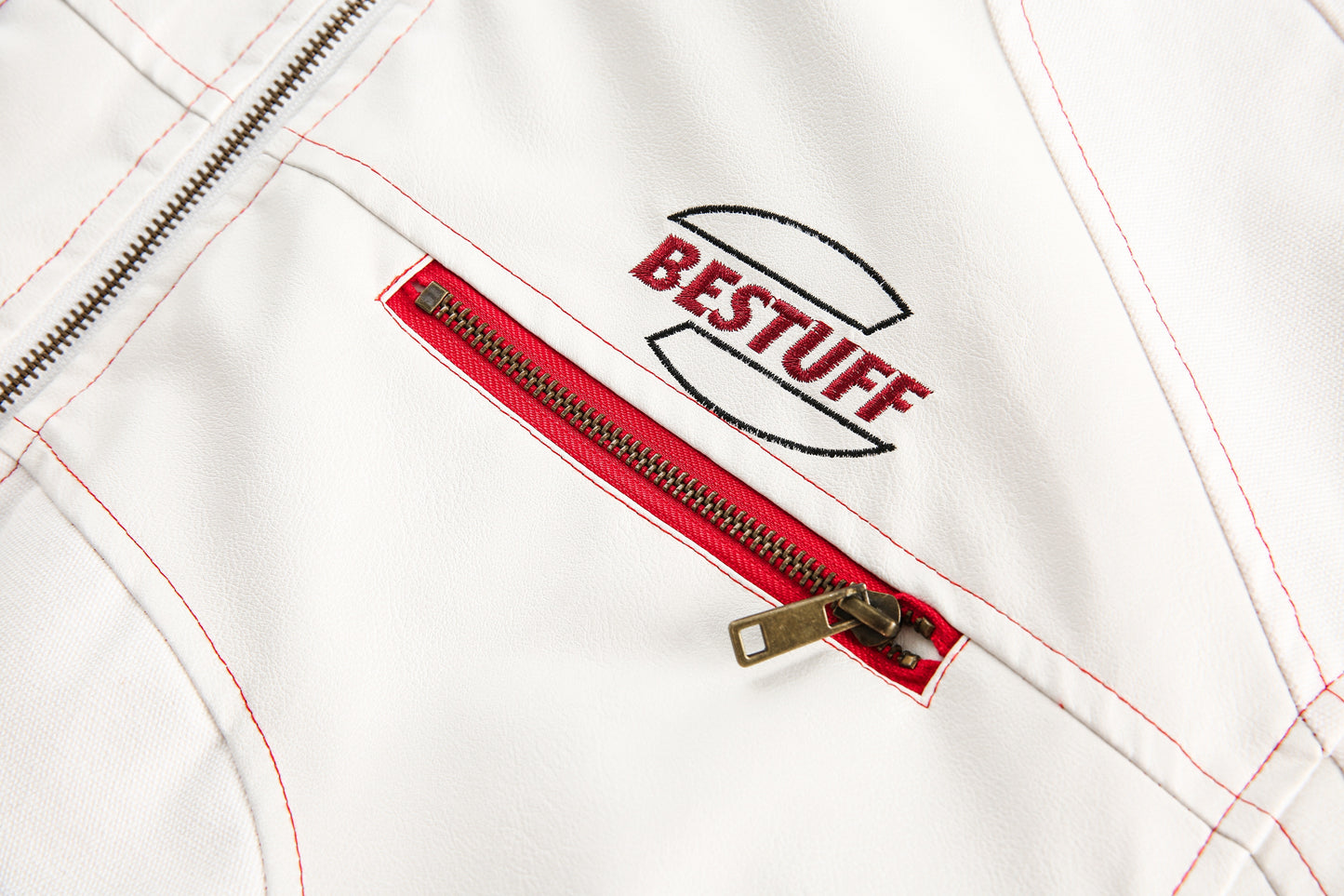 Race Zone | Moto-Inspired White Zip Jacket