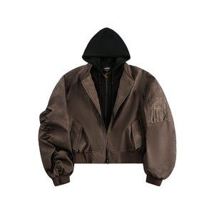 Techwear Style | Layered Hooded Bomber Jacket - Santo