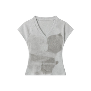 Faded Hug | V-Neck Soft Focus Tee