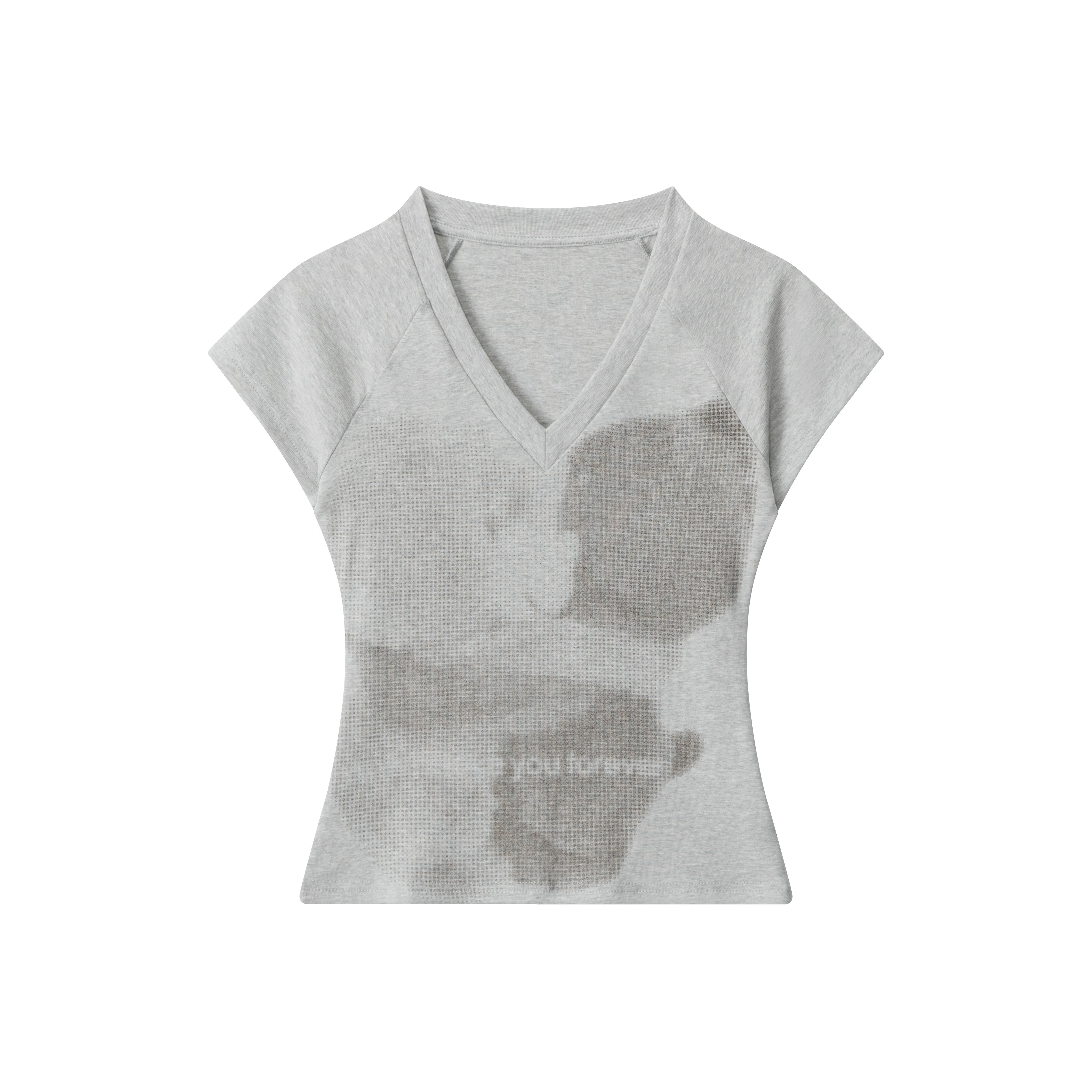 Faded Hug | V-Neck Soft Focus Tee