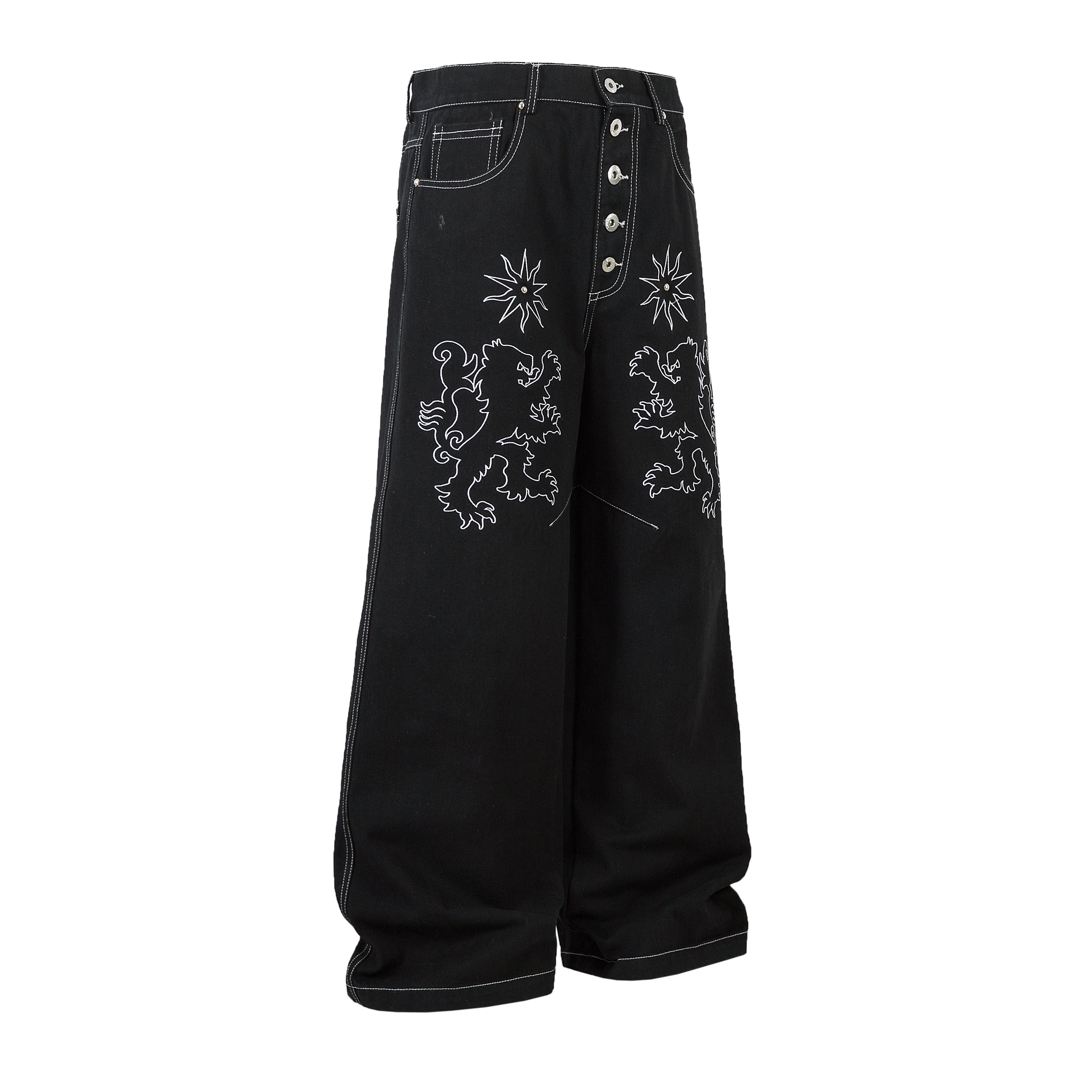 Royal Sigil Embroidery | Denim Jeans - Santo