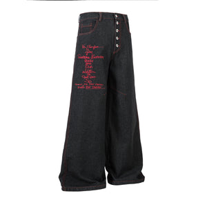 Iron Cross Embroidered | Baggy Jeans - Santo