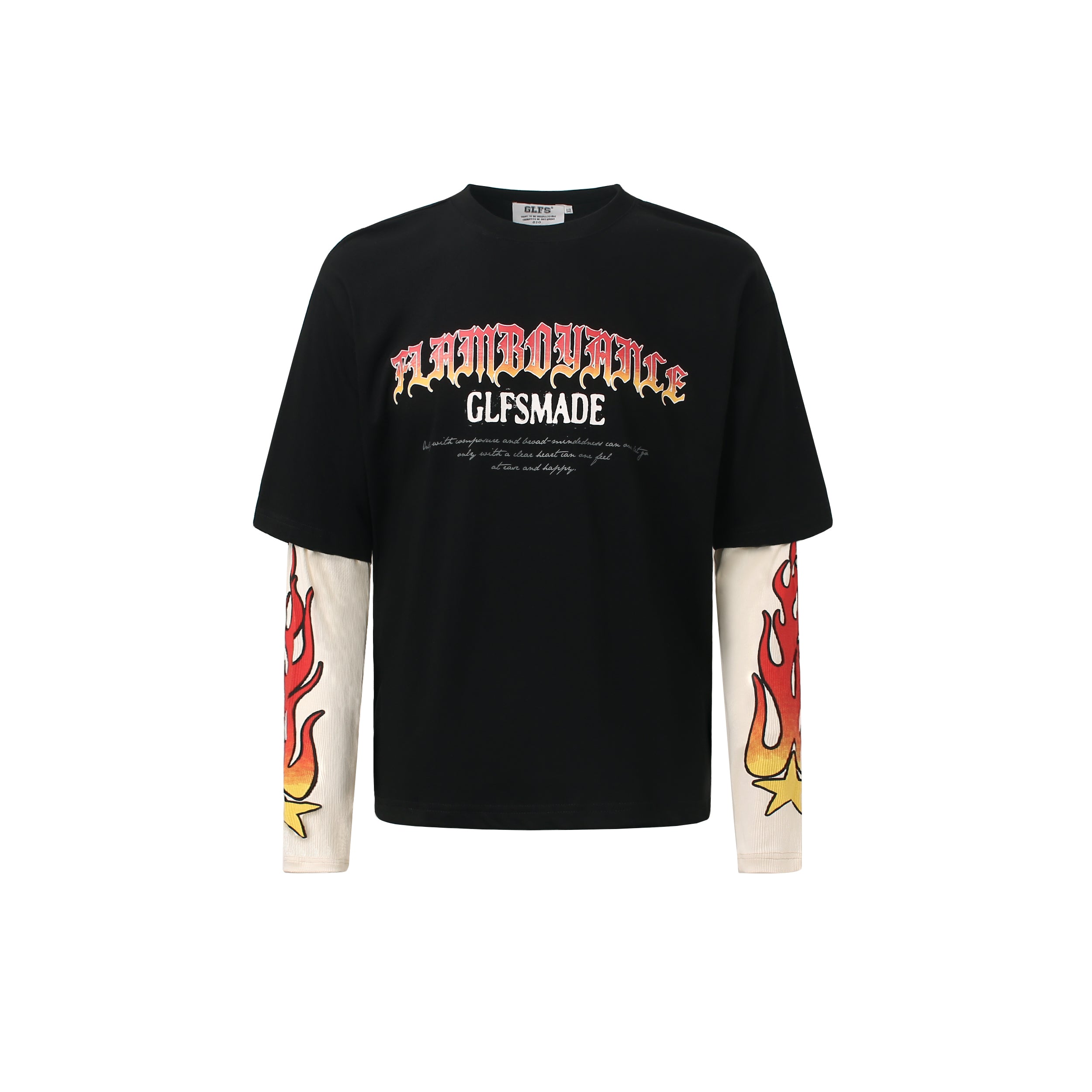 Vintage Flame Letter | Contrast Sweatshirt - Santo