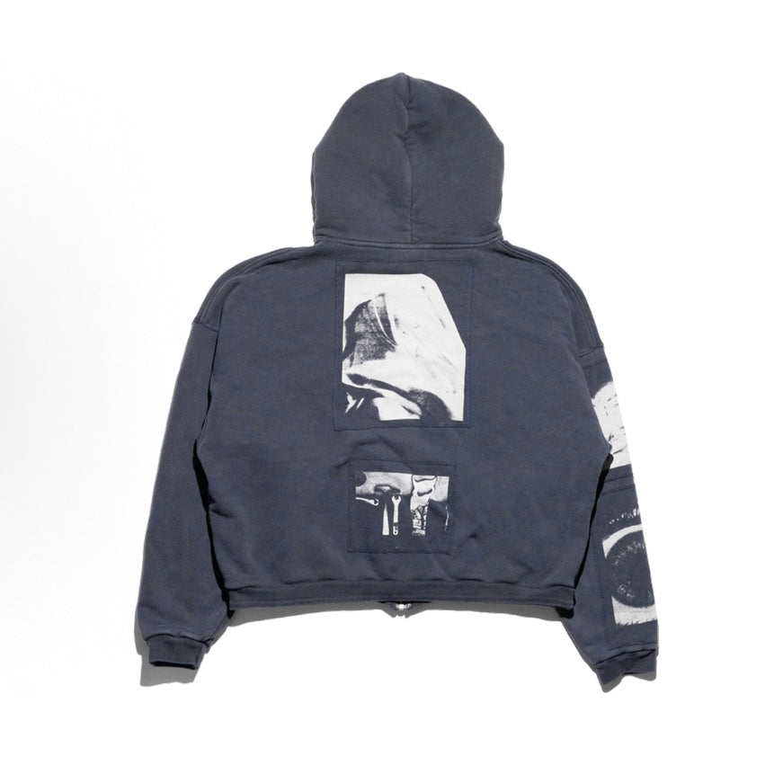Vintage Patch Graphic | Washed Zip Up Hoodie - Santo