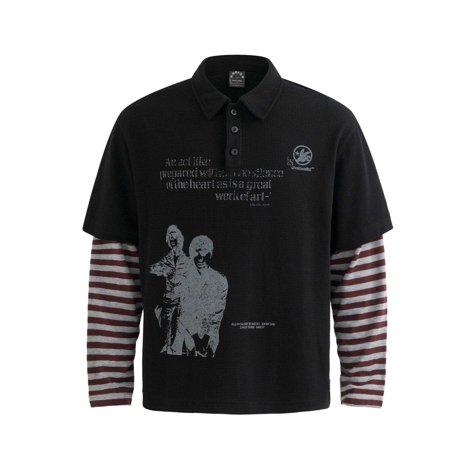 Vintage Striped Layered | Polo Sweatshirt - Santo