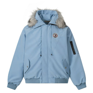Fur-Trimmed Badge | Hooded Winter Puffer